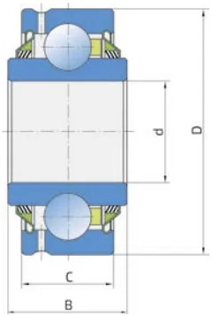 Чертёж: Шариковый подшипник GW 211PP202 FKL