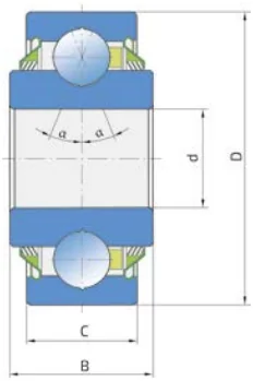 Чертёж: Шариковый подшипник Q 203PP.AH02 FKL