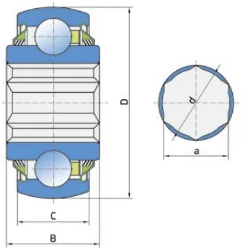 Чертёж: Шариковый подшипник W 208PPB16 FKL
